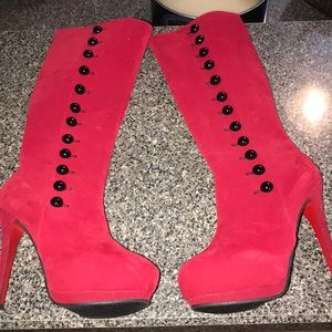 Red heeled boots